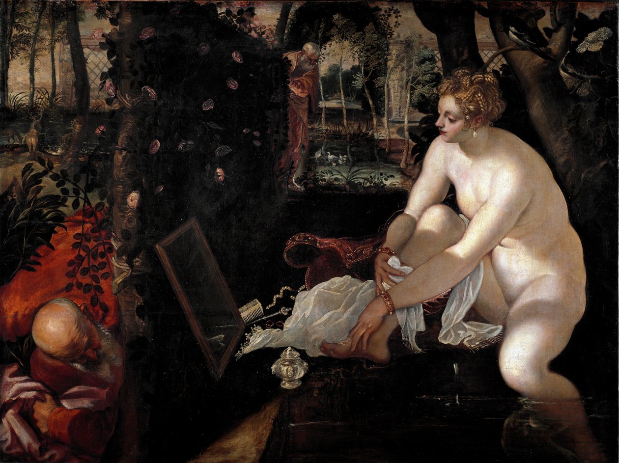 Suzanne and the Elders ou "Suzanne in the Bath" Pintura de Jacopo Robusti dit il Tintoretto (Tintoret) (1518-1594) de Jacopo Robusti Tintoretto