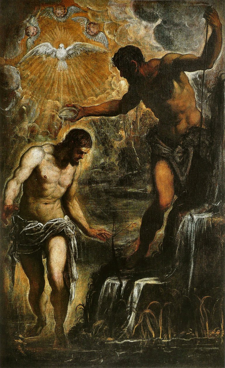 O batismo de Cristo, c.1589 de Jacopo Robusti Tintoretto