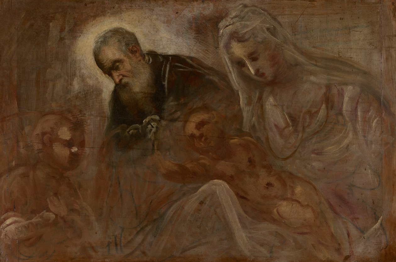 A Sagrada Família com o Jovem São João Batista, 1547 de Jacopo Robusti Tintoretto