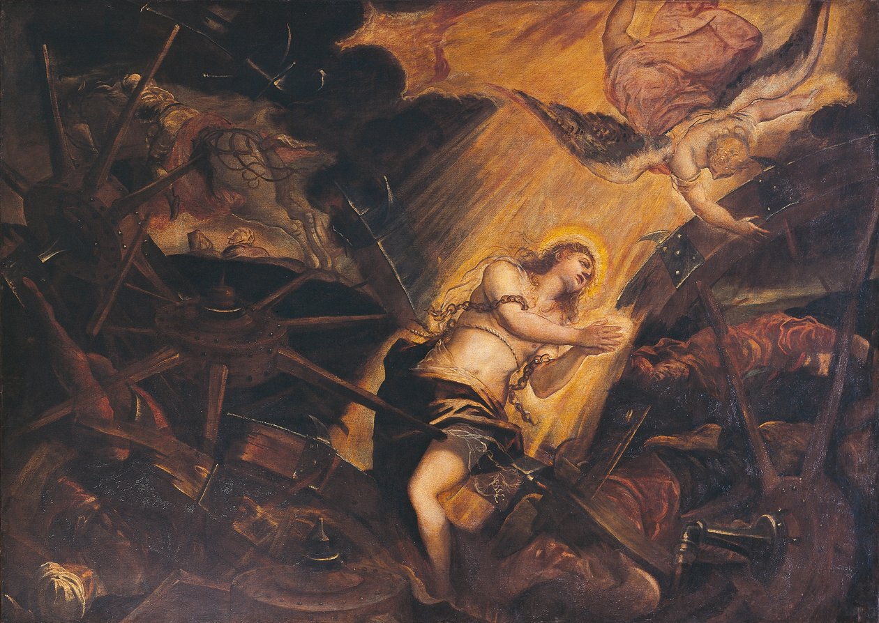 O Martírio de Santa Catarina, de Jacopo Robusti, conhecido como o Tintoretto (1518-1594), Palácio Patriarcal, Veneza, Itália de Jacopo Robusti Tintoretto