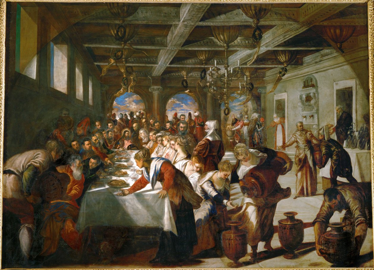 Bodas de Caná ... (óleo sobre tela) de Jacopo Robusti Tintoretto