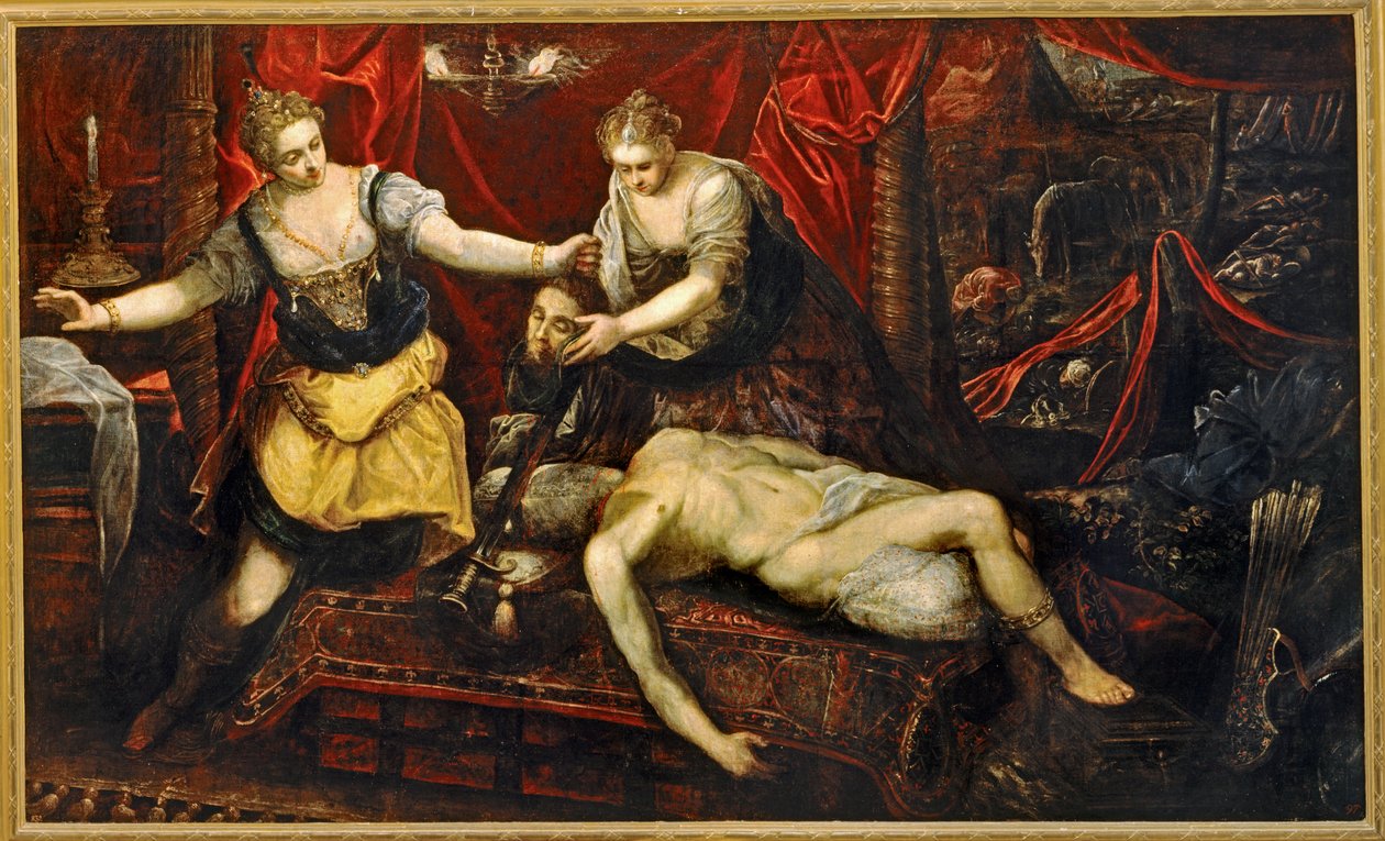 A morte de Holofernes ... (pintura sobre tela) de Jacopo Robusti Tintoretto