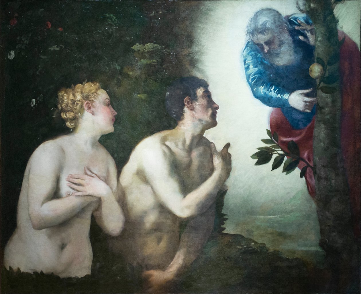 A expulsão de Adão e Eva do jardim do Éden de Jacopo Robusti Tintoretto