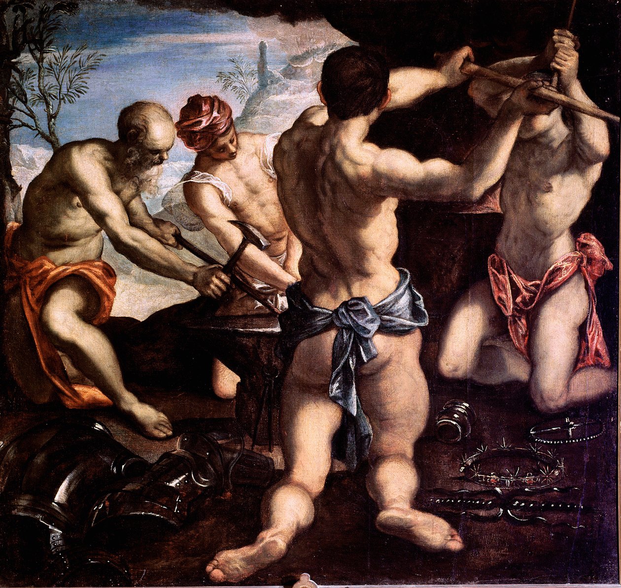 A Forja da Pintura Vulcana de Jacopo Robusti dit il Tintoretto de Jacopo Robusti Tintoretto