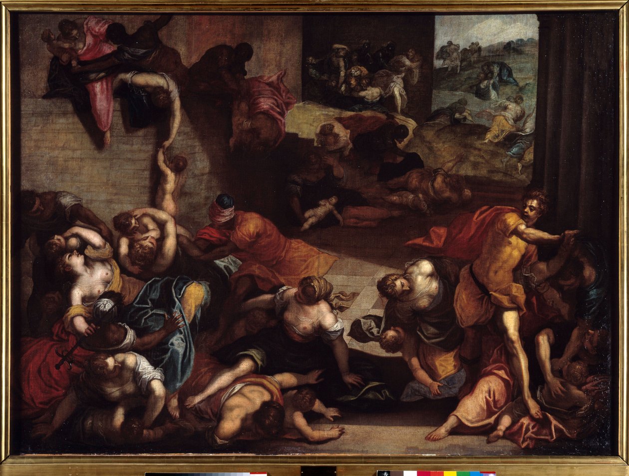 O massacre da pintura inocente de Jacopo Robusti dit le Tintoret ou Il Tintoretto (1518-1594) 16th Century Sun. 1,34x1,86 m Rennes, Musee des Beaux Arts. de Jacopo Robusti Tintoretto