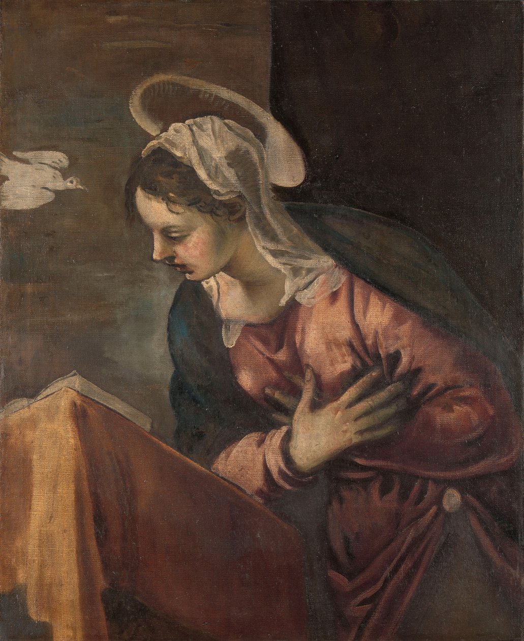 Virgem da Anunciação à Virgem, 1560-85 de Jacopo Robusti Tintoretto