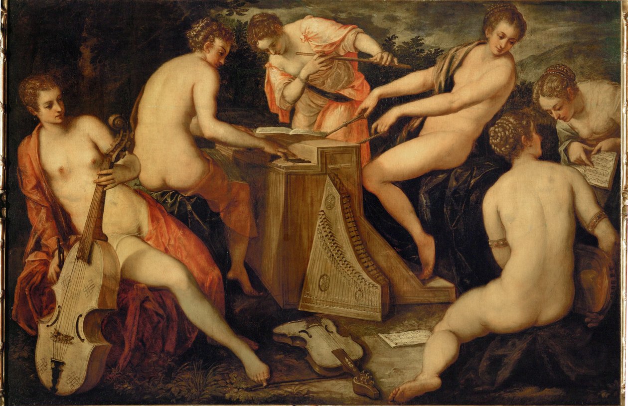 Mulheres a fazer música, talvez uma alegoria da música de Jacopo Robusti Tintoretto