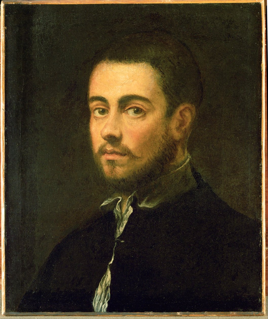 Homem jovem com barba ... (óleo sobre tela) de Jacopo Robusti Tintoretto