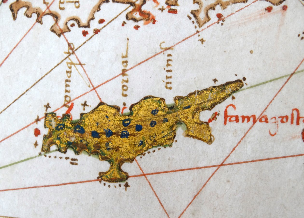Chipre, mapa renascentista da Europa, Jacopo Russo (depois), 1528 de Jacopo Russo