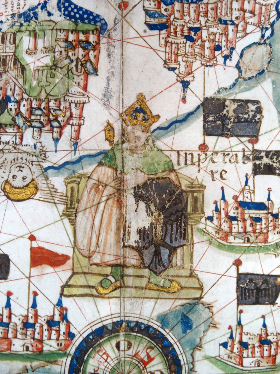 Sacro Imperador Romano, detalhe de um mapa renascentista da Europa, Jacopo Russo de Jacopo Russo