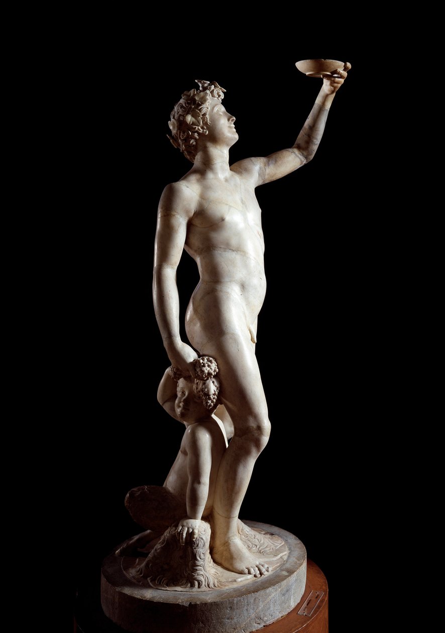 Baco (Bacchus). Escultura de Jacopo Sansovino (Jacopo Tatti) (1486-1570). Mármore. 1510 Altura: 146 cm. Palácio Bargello Florença de Jacopo Sansovino