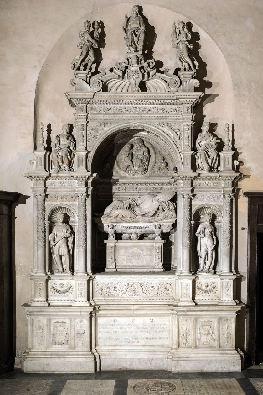 Monumento funerário em homenagem ao Cardeal Girolamo Basso Della Rovere (escultura em mármore de Jacopo Sansovino