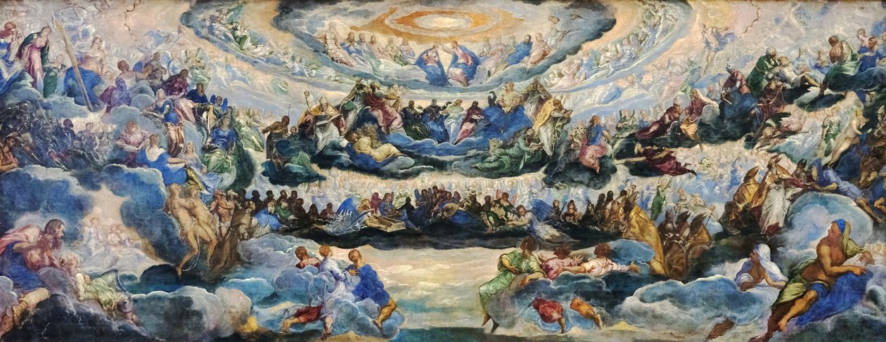 Francês: Le Couronnement de la Vierge, dit Le Paradis A Coroação da Virgem de Jacopo Tintoretto