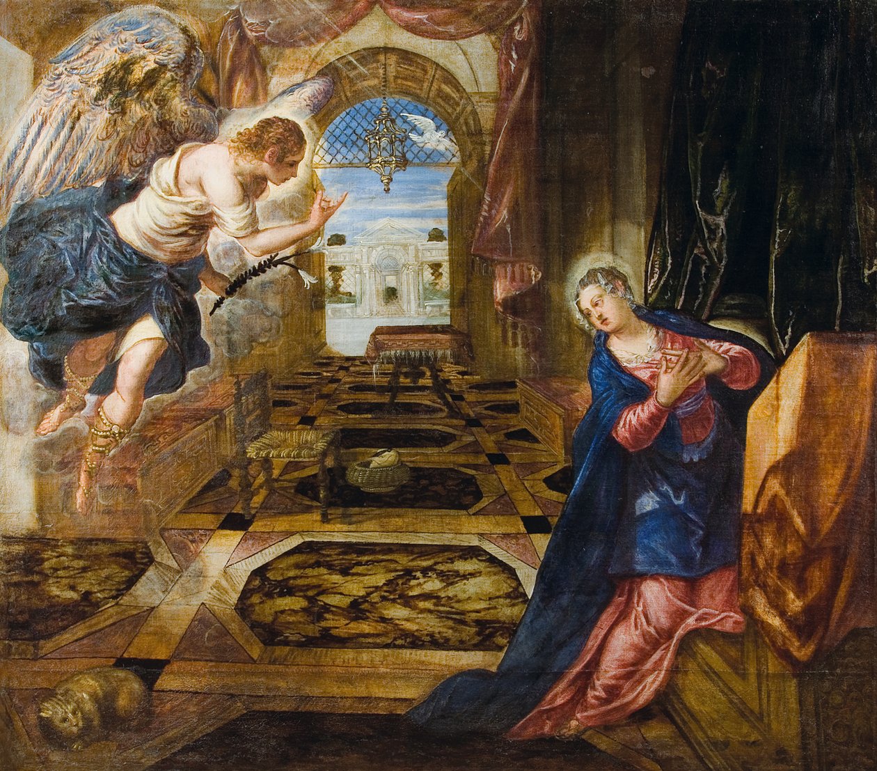 A Anunciação. de Jacopo Tintoretto