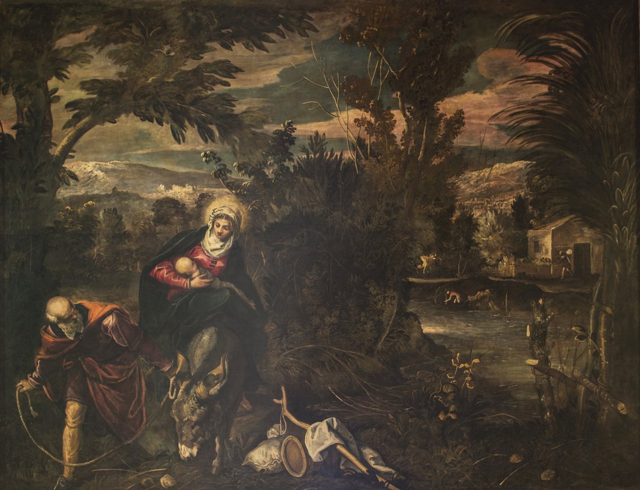 A fuga para o Egito, 1582-1585. de Jacopo Tintoretto