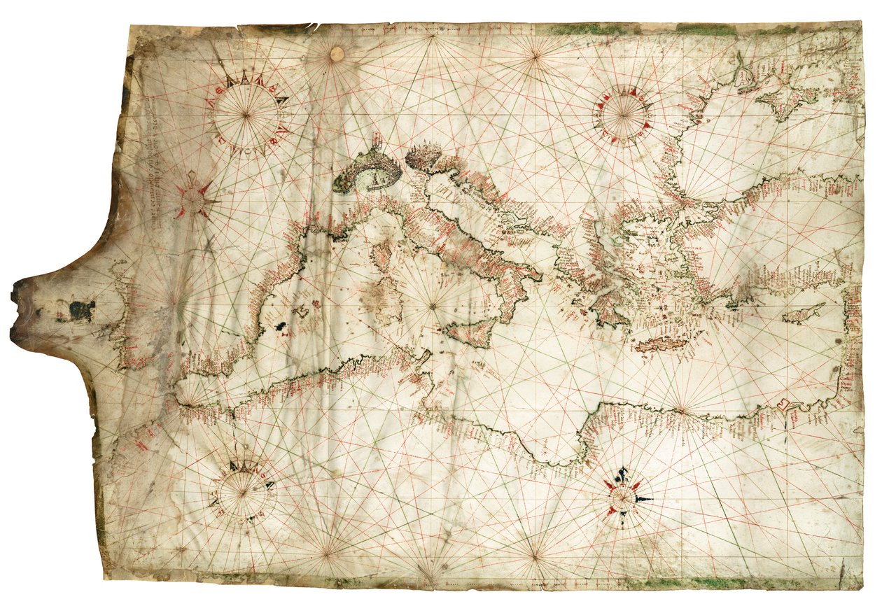 Mediterrâneo e mar Negro 1546 de Jacopo Vesconte Maggiolo