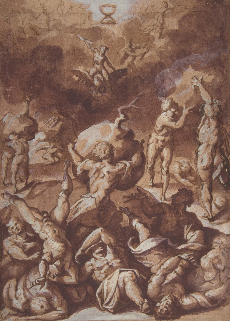 Júpiter Fighting the Giants., 1540-96. de Jacopo Zucchi