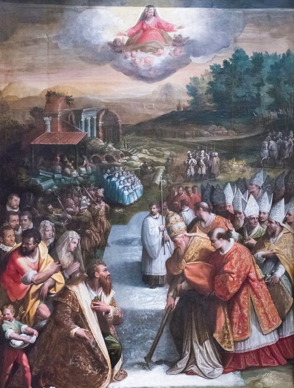 O Milagre da Neve (óleo sobre tela) de Jacopo Zucchi