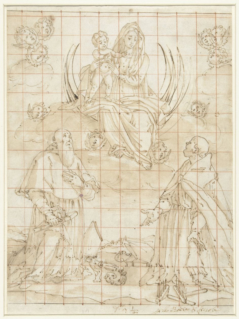 A Madonna venerada por dois santos de Jacopo da Empoli (circle of)
