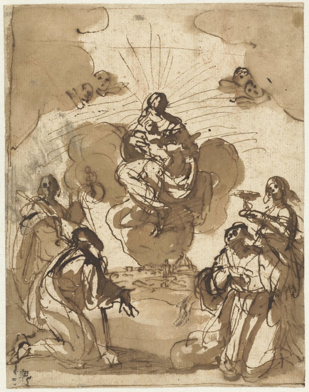 Quatro santos adoram Maria de Jacopo da Empoli