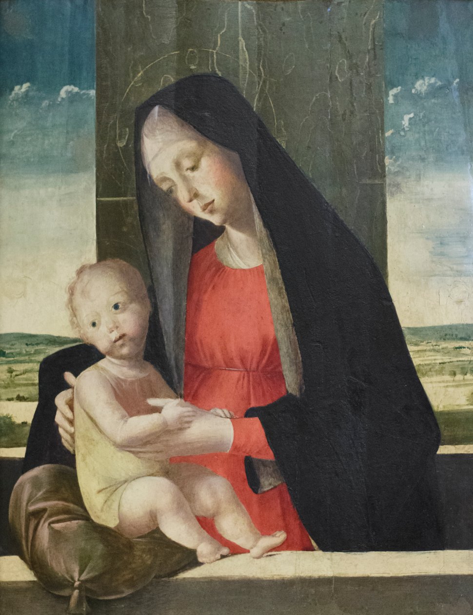 Madona e Menino, c.1490-1500 (óleo sobre painel) de Jacopo da Valenza