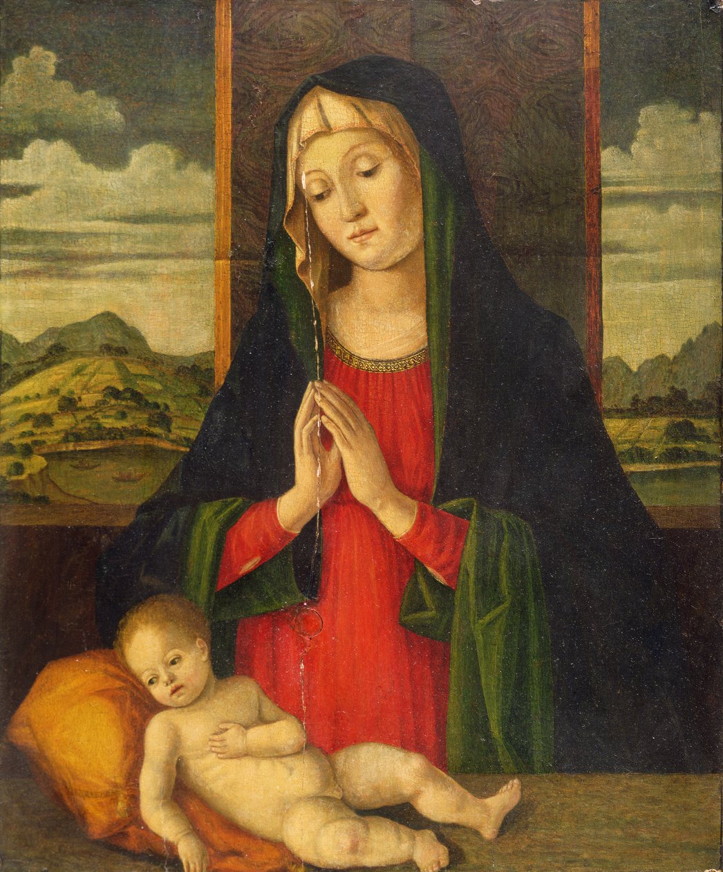A Madona e o Menino, c.1500 (óleo no painel) de Jacopo da Valenza