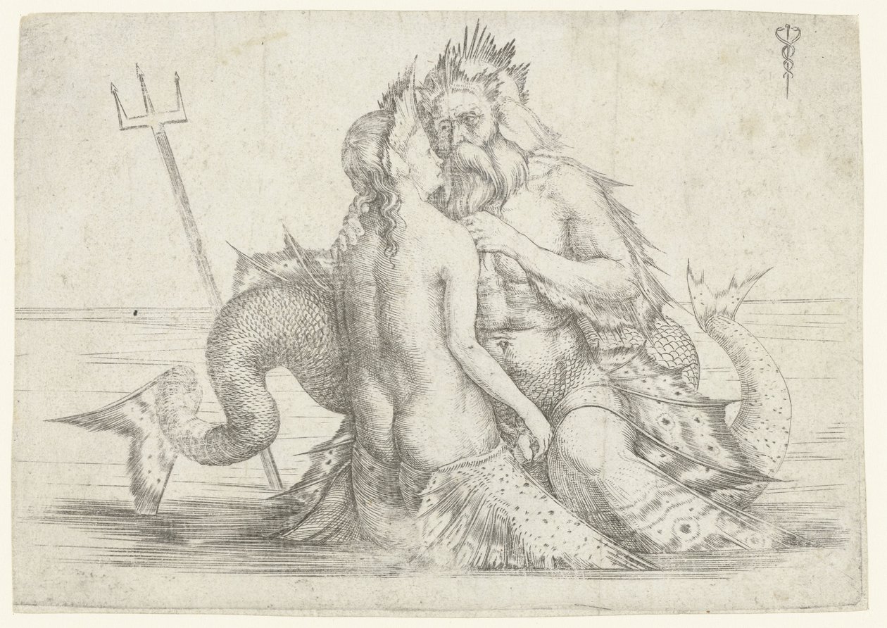 Tritão e Nereid em abraço de Jacopo de