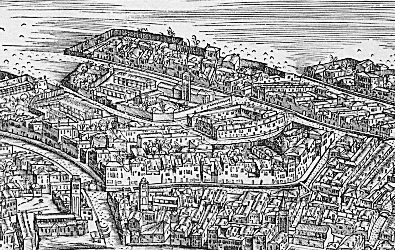 Grande plano de perspectiva - Veneza, c.1500 (detalhe de 416.593) de Jacopo de Barbari