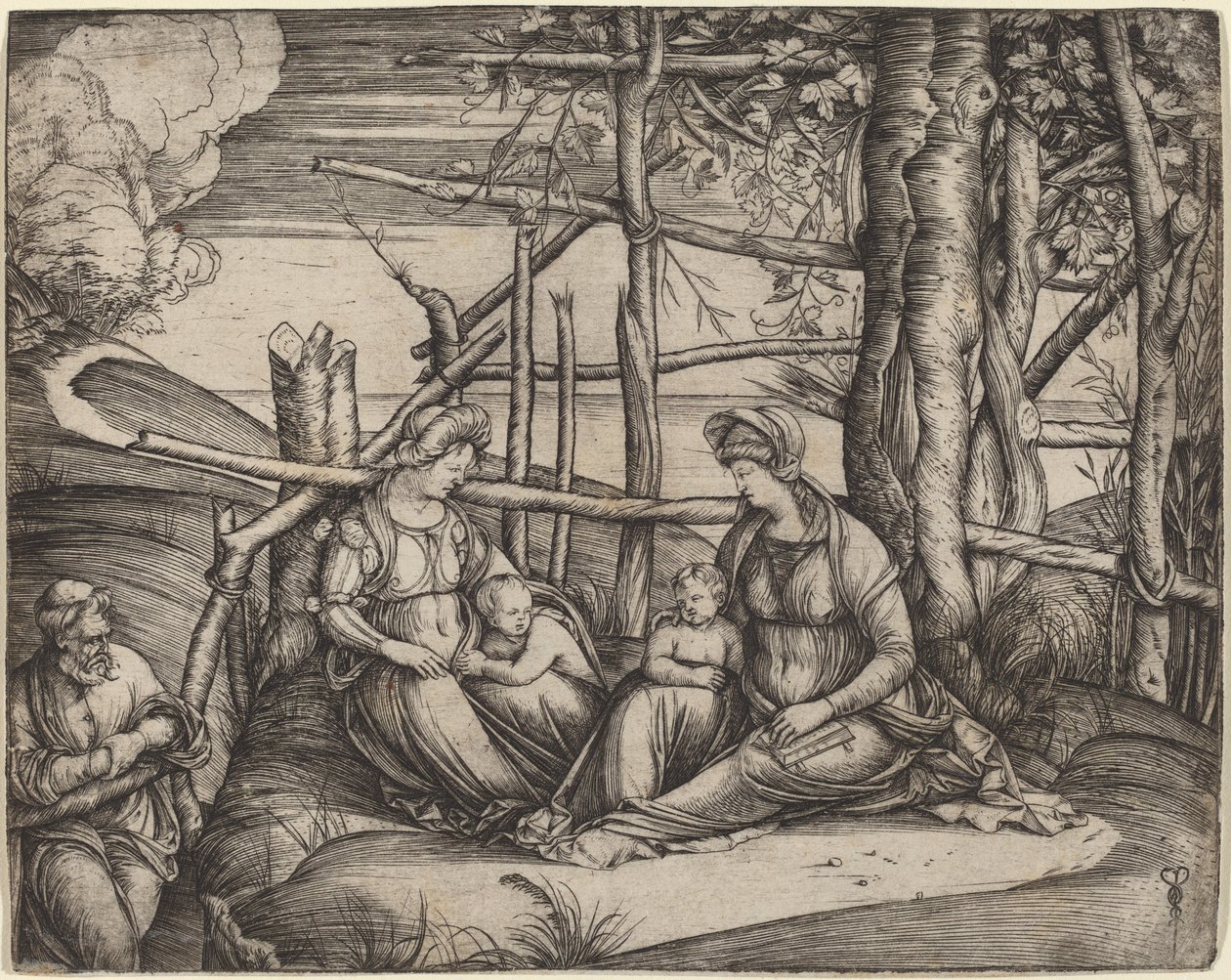 Sagrada Família com Santa Isabel e o Menino São João Batista, c. 14991501. de Jacopo de Barbari