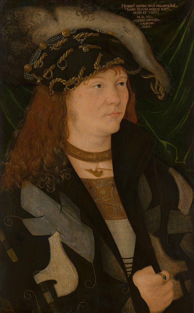 Retrato de Henrique (1479-1552), o duque de Mecklenburg, chamado de pacificador de Jacopo de Barbari