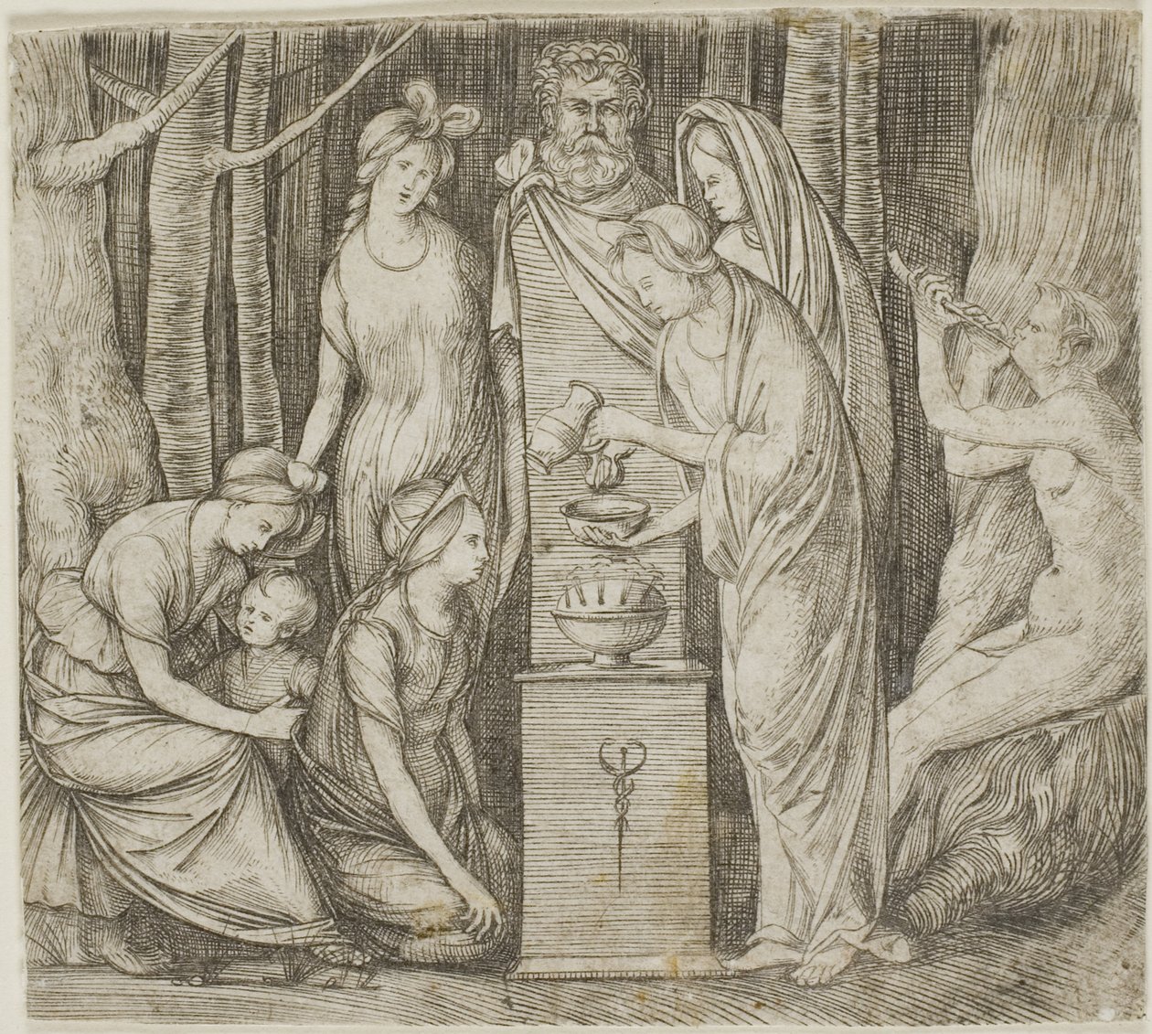 Sacrifício a Príapo, o prato mais pequeno de Jacopo de