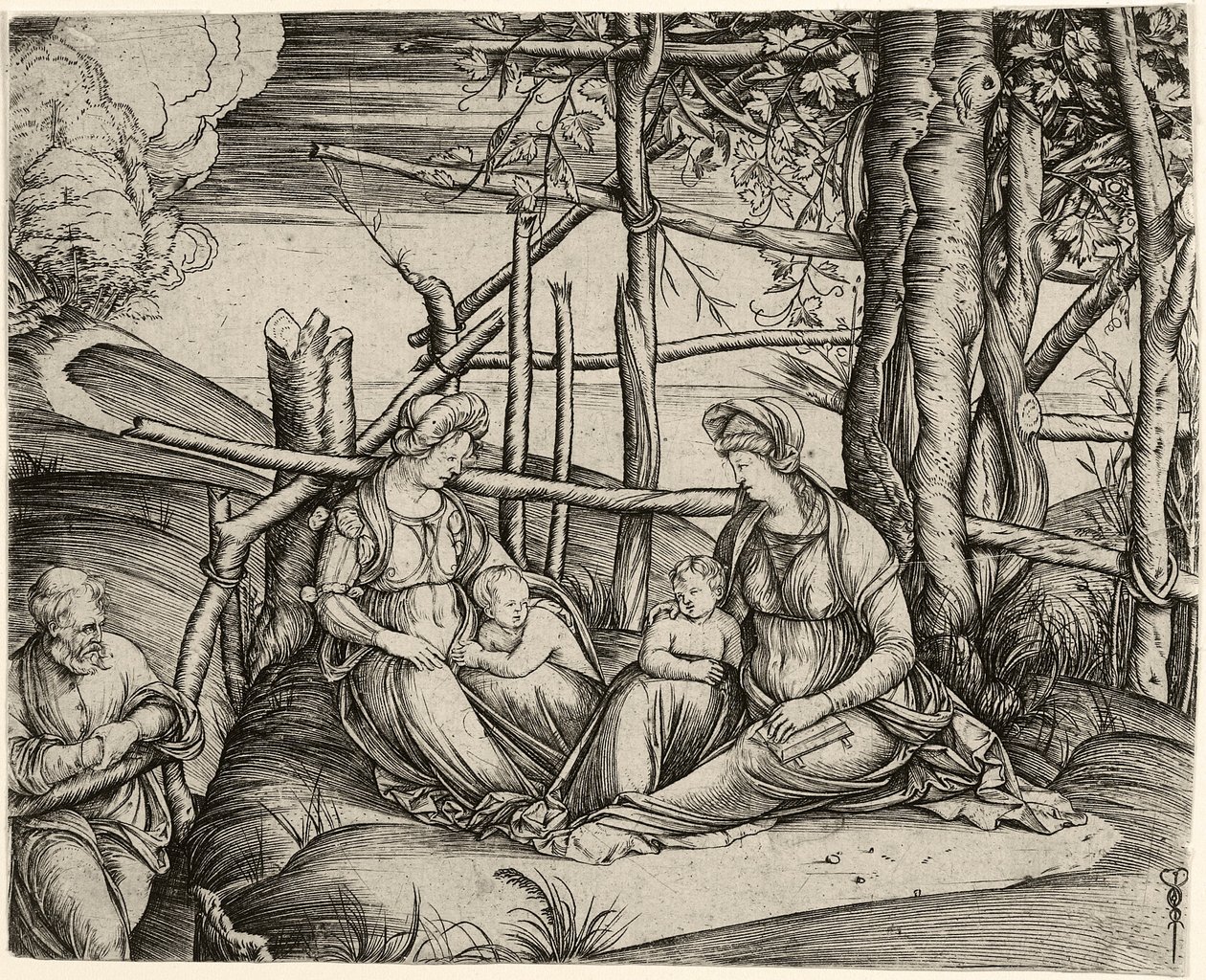 A Sagrada Família com Santa Isabel e o Infante São João, c. 1499-1501 de Jacopo de Barbari