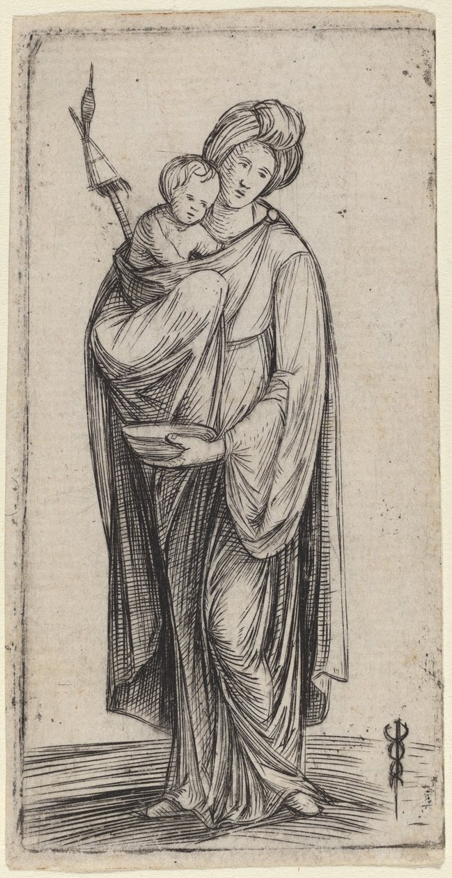 Mulher e criança com roca. de Jacopo de Barbari