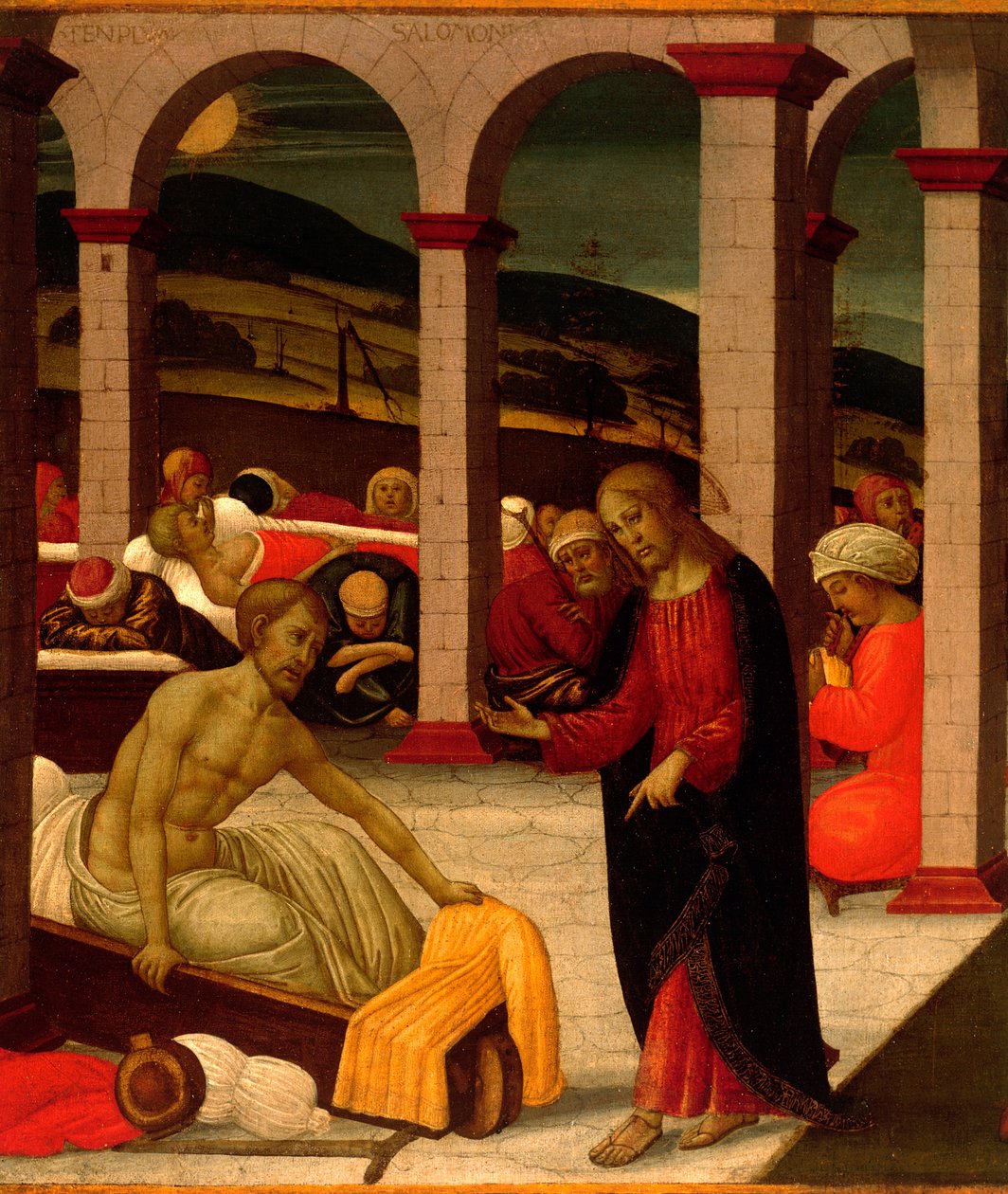 Pool de Bethesda por Jacopo del Sellaio (1441-1493), detalhe de Jacopo del Sellaio
