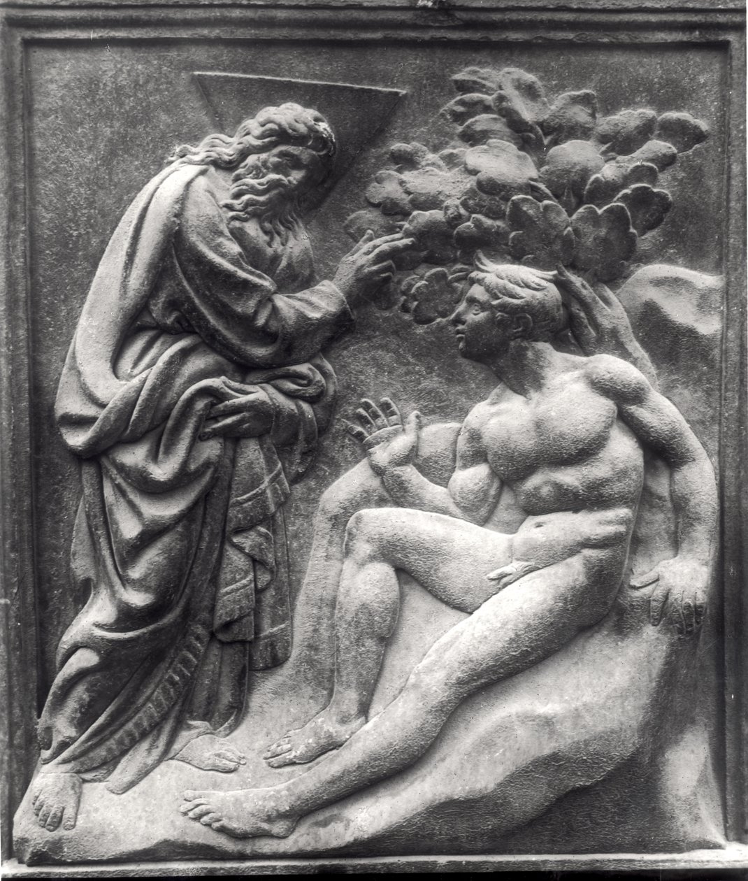 Criação de Adam, painel da Porta Magna, c.1430 (mármore) de Jacopo della Quercia