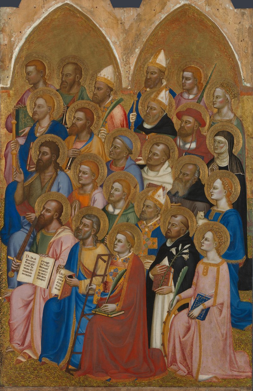 Santos adoradores do retábulo de San Pier Maggiore, 1371 de Jacopo di Cione