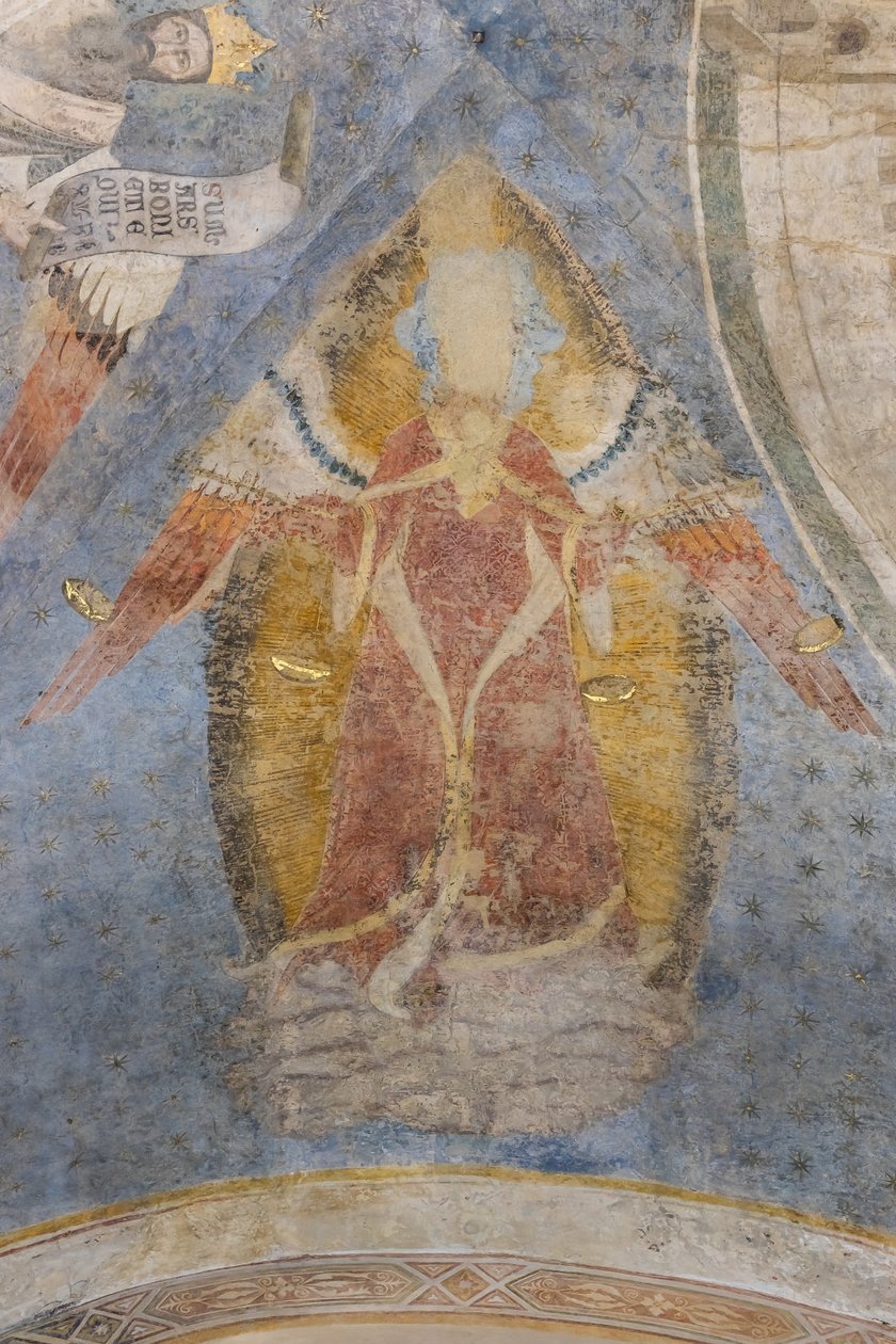 Alegoria da Justiça, detalhe da abóbada (fresco) de Jacopo di Cione