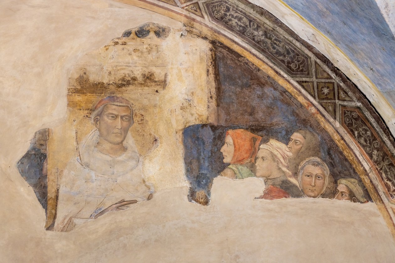 Lunette com figura de um santo e cinco figuras não identificadas (fresco) de Jacopo di Cione