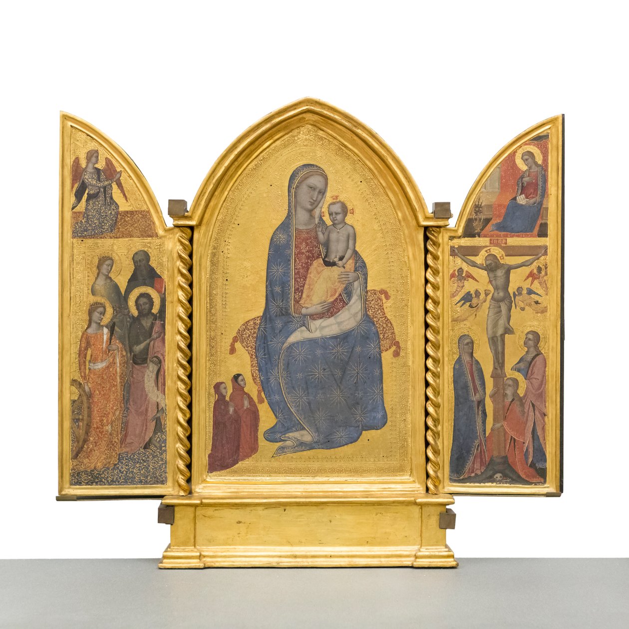 Madonna e Criança; Anunciação; Crucificação e Santos, c.1380 (painel) de Jacopo di Cione