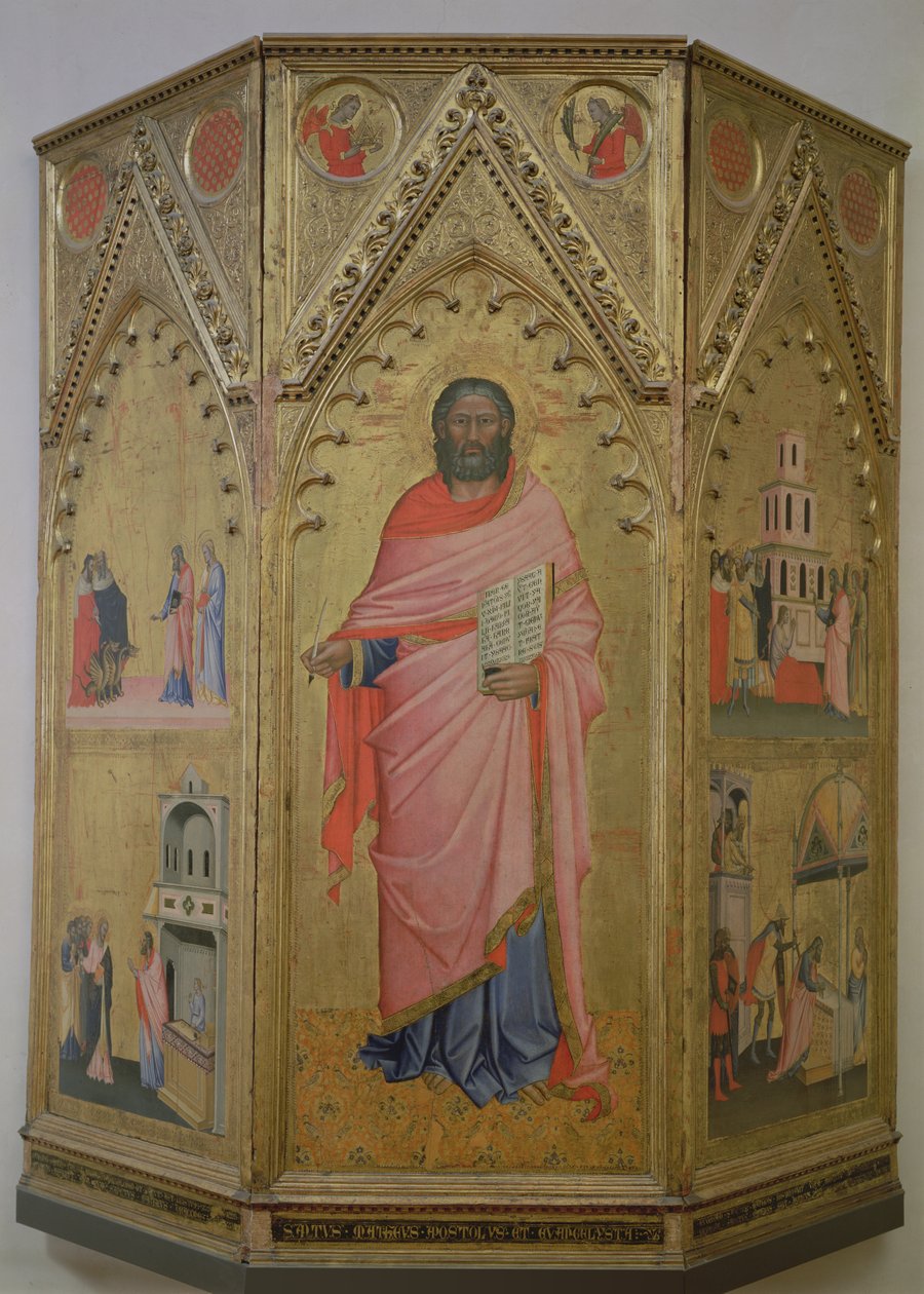 São Mateus e Cenas da sua vida (tempera no painel) de Jacopo di Cione