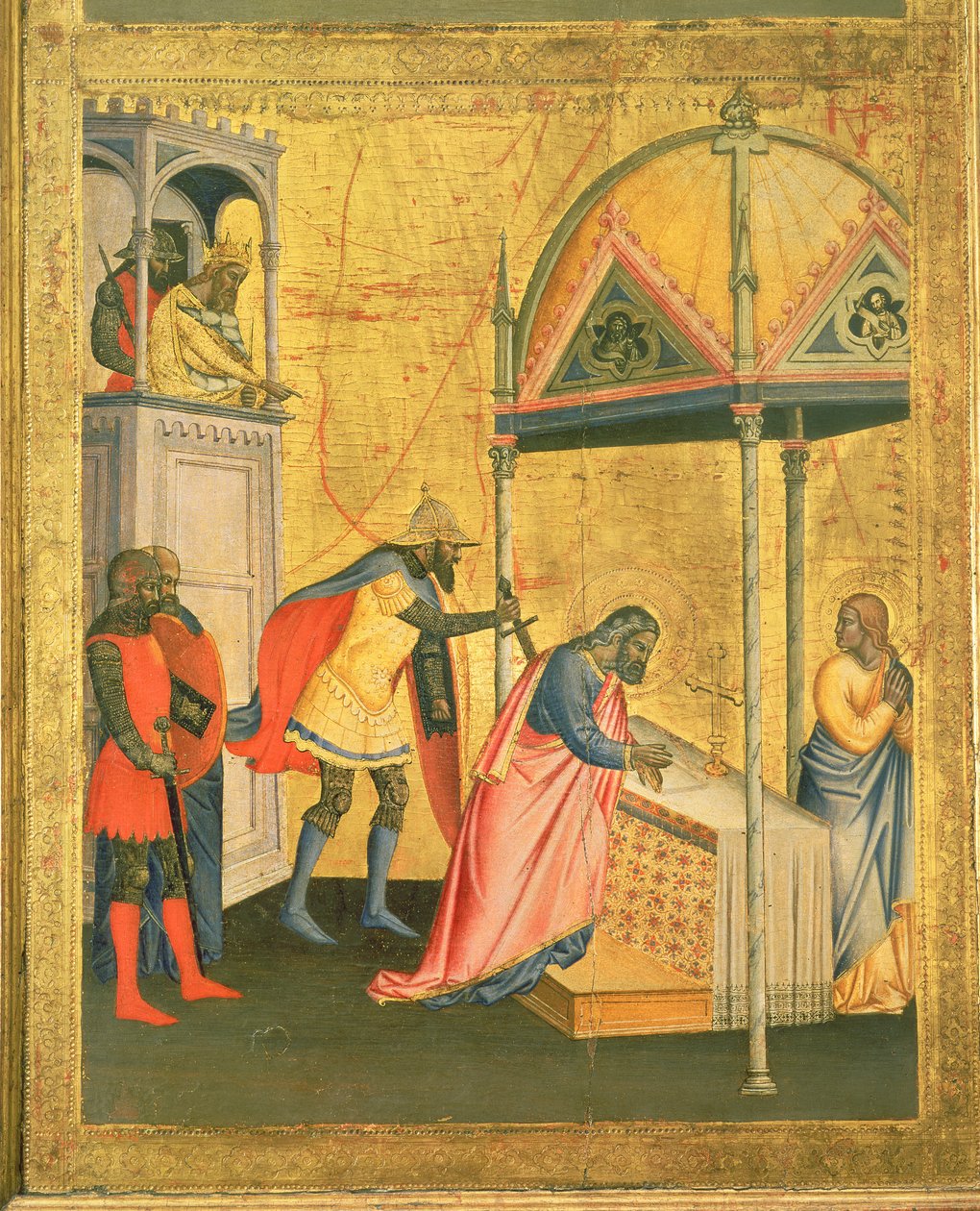 O Martírio de São Mateus, do Retábulo de São Mateus e Cenas de sua Vida, c.1367-70 (têmpera no painel) de Jacopo di Cione