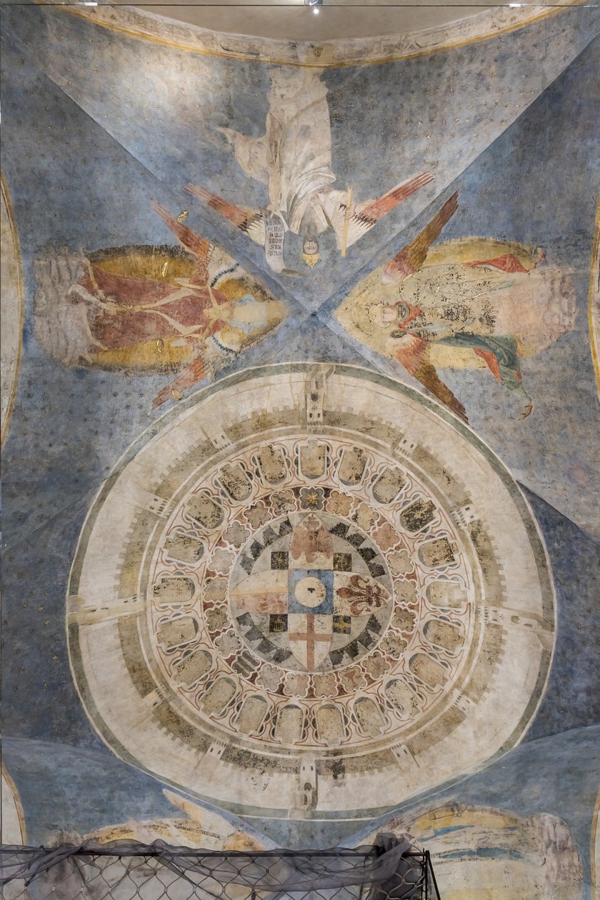 Abóbada com a imagem circular de Florença como a nova Jerusalém Celestial (fresco) de Jacopo di Cione
