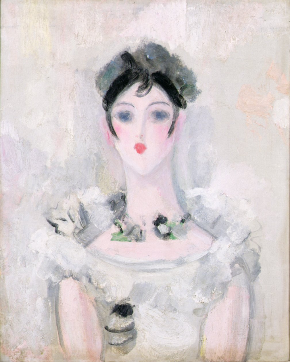 Retrato de uma Jovem Mulher com um Corpete de Renda, c.1925-6 (óleo sobre tela) de Jacqueline Marval