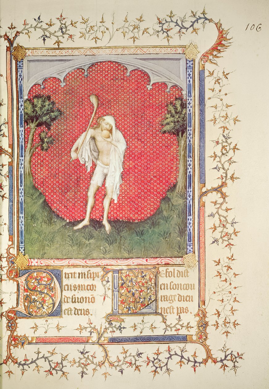 Fr 13091 f.106 O tolo, do "Saltério de Jean de Berry", c.1386 de Jacquemart de Hesdin