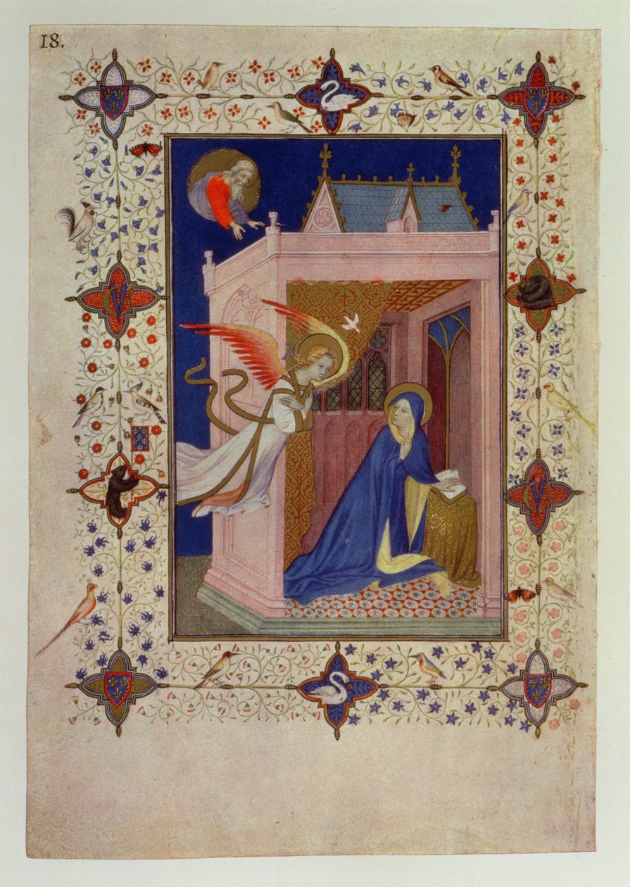 MS 11060-11061 Horas de Nossa Senhora: Manhã, A Anunciação, da &39;Tres Riquezas Horas do Duque de Berry&39; de Jacquemart de Hesdin