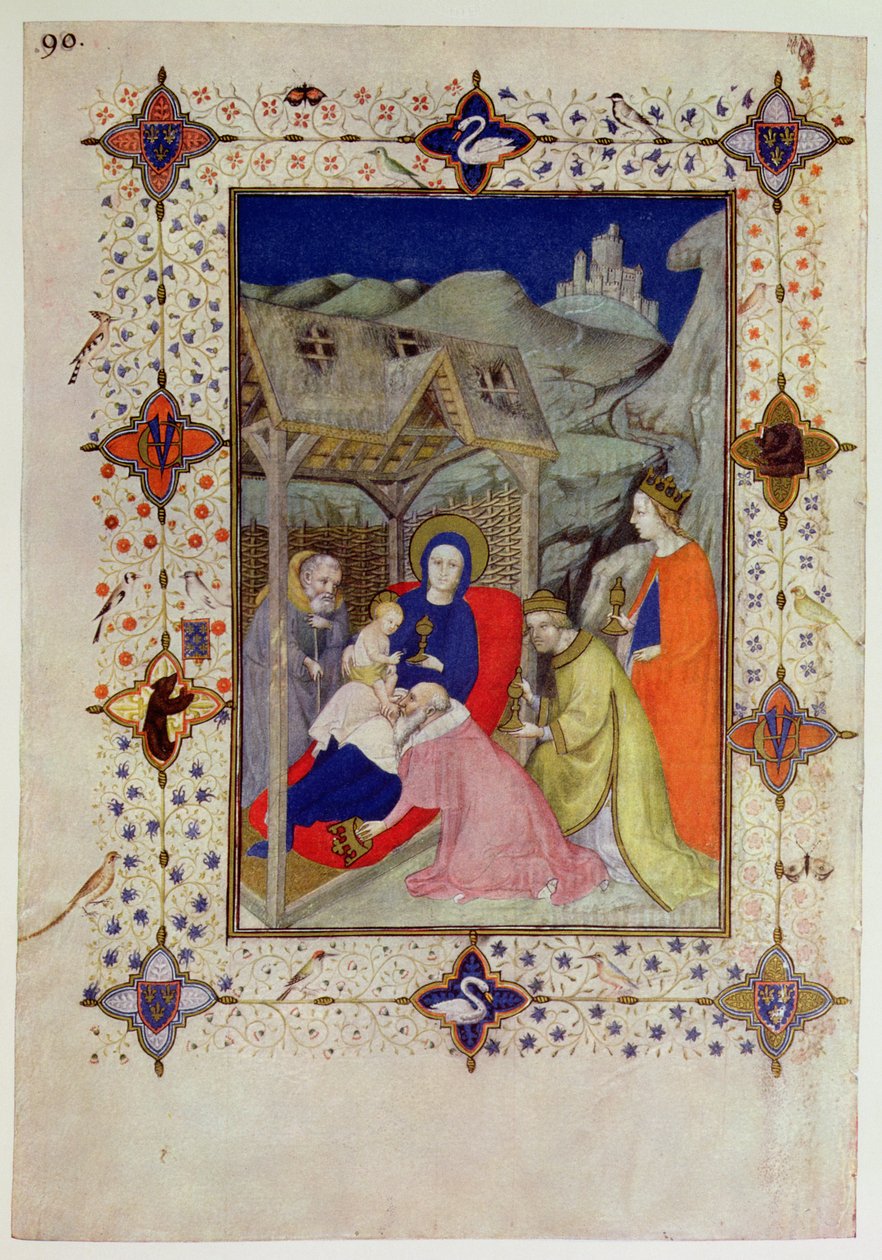 MS 11060-11061 Horas de Nossa Senhora: Sexta, Adoração dos Magos, das &39;Tres Ricas Horas do Duque de Berry&39; de Jacquemart de Hesdin