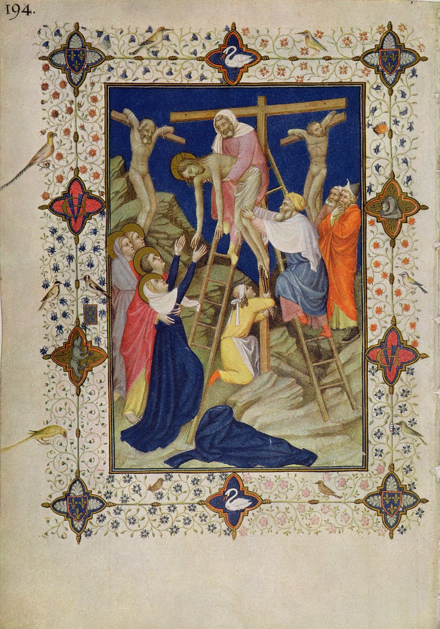 MS 11060-11061 Horas da Cruz: As Vésperas, a Descida da Cruz de Jacquemart de Hesdin