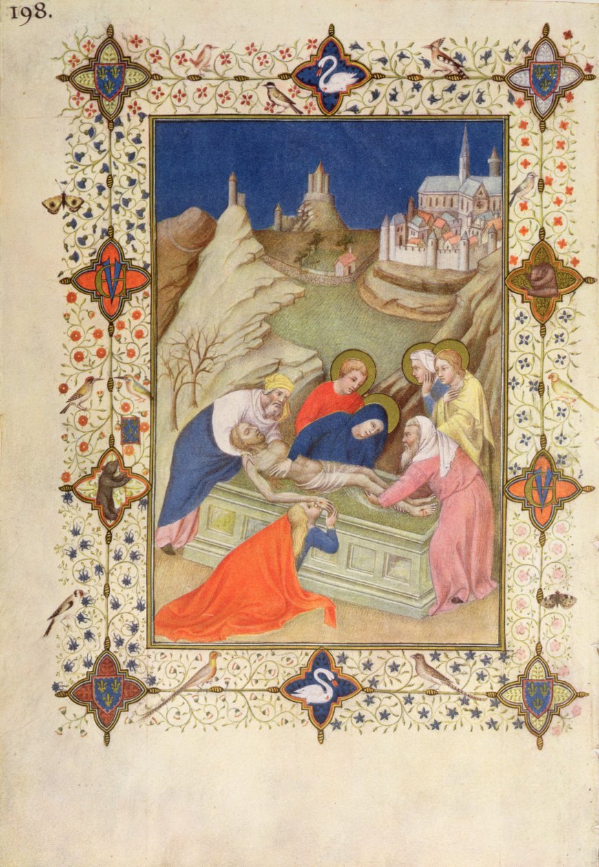 MS 66060-66061 Horas da Cruz: Compline, The Entombment de Jacquemart de Hesdin