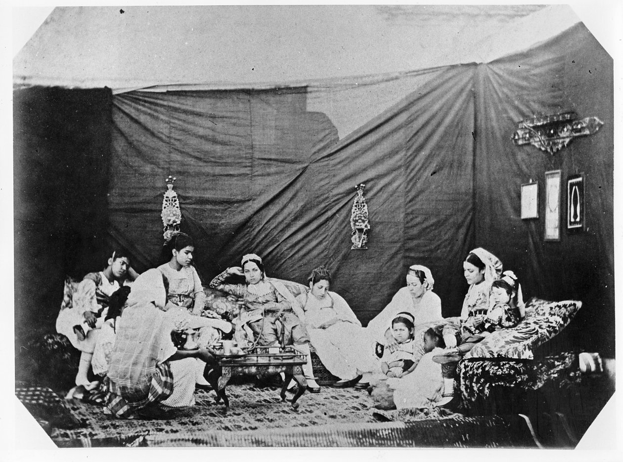 Mulheres em Argel, c.1860 de Jacques Antoine Moulin