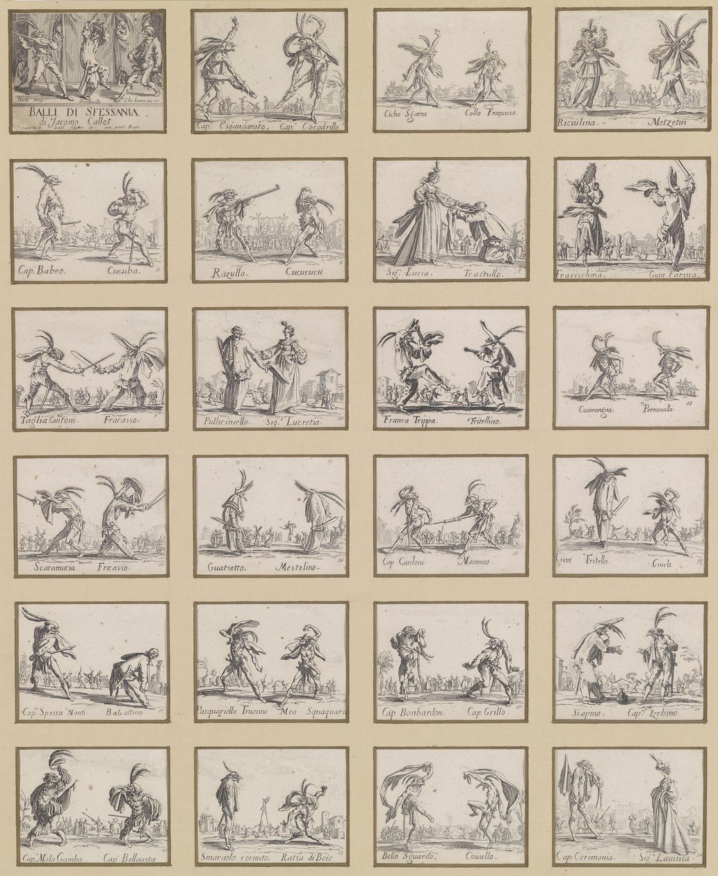 Danças de Sfessania (danças napolitanas) de Jacques Callot